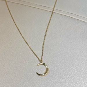 NEW 925 Gold tone crescent moon necklace